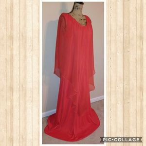 VINTAGE 70's Amy Deb Fashions Gown -- Size 16/10